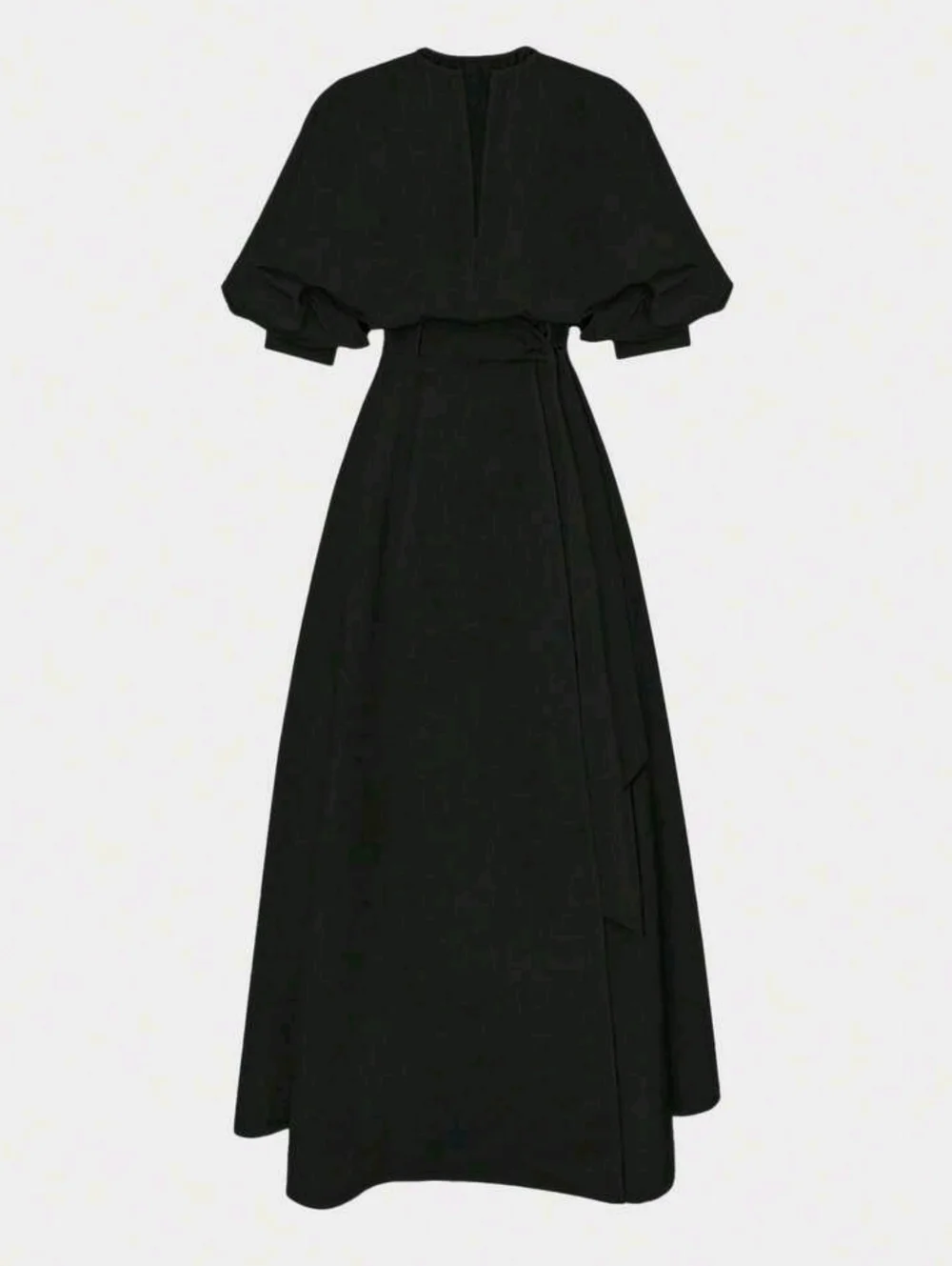 Elegant Black Balloon-Sleeve Maxi Dress - Picture 7 of 8